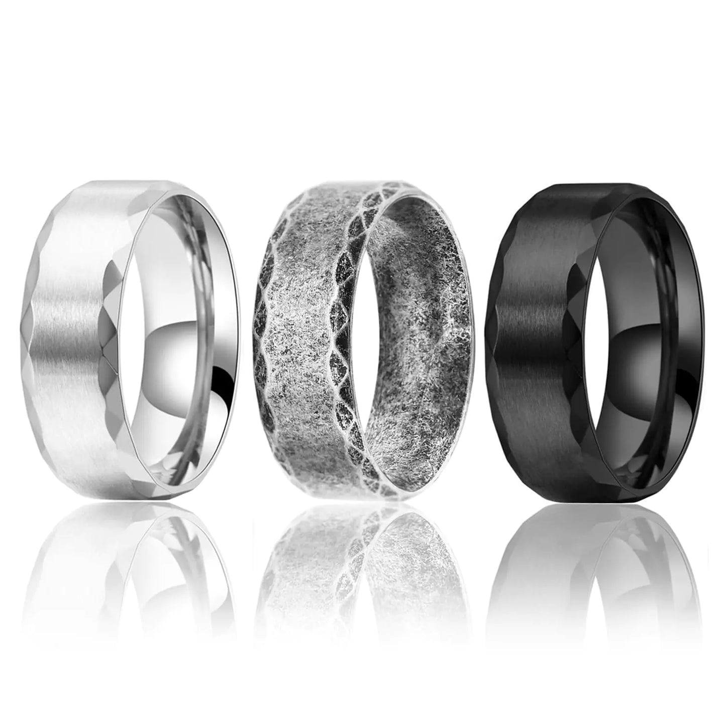 3 Stainless Steel Rings